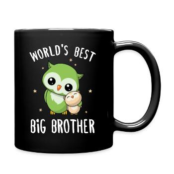 World's Best Big Brother - Großer Bruder Eulen - Tasse einfarbig - Schwarz - Rechts