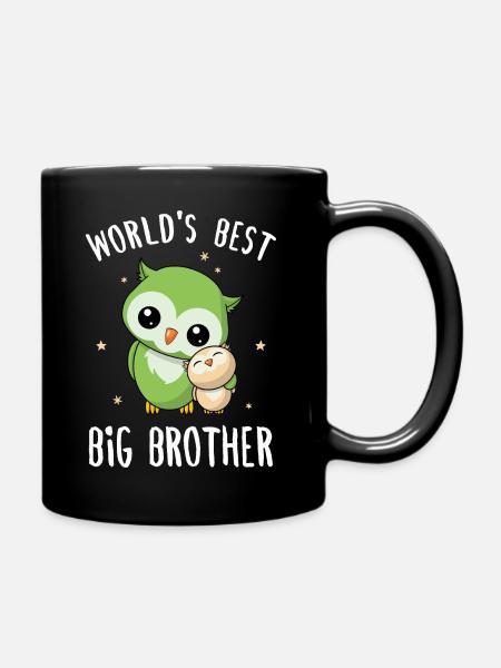 World's Best Big Brother - Großer Bruder Eulen - Tasse einfarbig - Schwarz