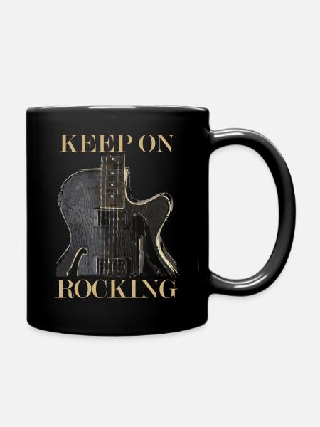 Elektrische Gitarre - Tasse einfarbig - Schwarz