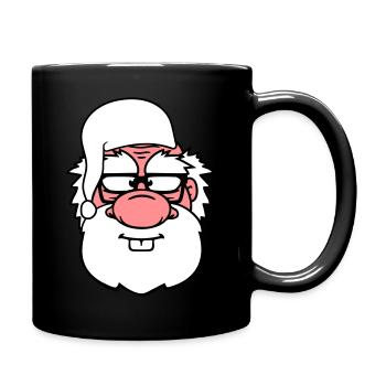 gesicht kopf opa alt grossvater schlafanzug mantel - Tasse einfarbig - Schwarz - Rechts