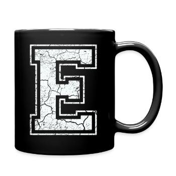 Letter S in white in the used look - Full Colour Mug - black - Right