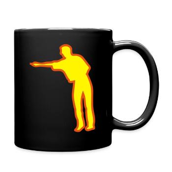 Spieler Brettspiel Puck logo Charakter - Tasse einfarbig - Schwarz - Rechts