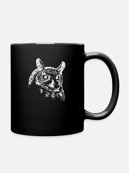 Eule - Tasse einfarbig - Schwarz