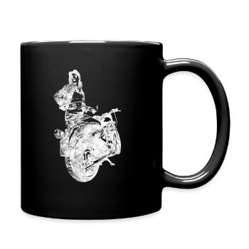 Biker Motorradfahren Motorrad Motorradfahrerin - Tasse einfarbig - Schwarz - Rechts