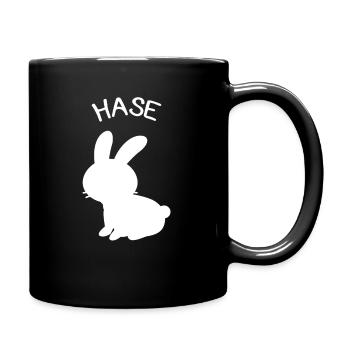 Hase - Tasse einfarbig - Schwarz - Rechts