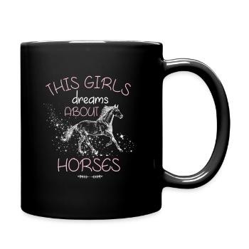 cette fille rêve de chevaux - Mug uni - noir - Droite