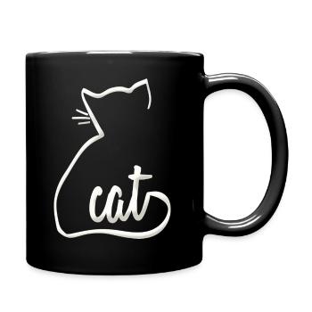 Cat (cat) as a gift for cat lovers - Full Colour Mug - black - Right