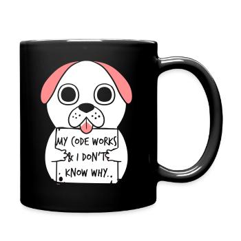 it shirt programmierer hund - Tasse einfarbig - Schwarz - Rechts