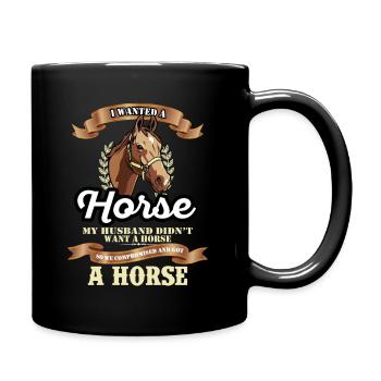 i wanted a horse - Full Colour Mug - black - Right