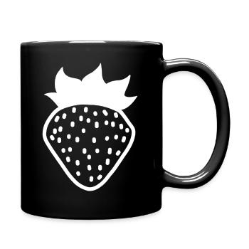 Strawberry Erdbeere - Tasse einfarbig - Schwarz - Rechts