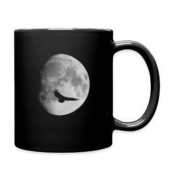 Vollmond Mond mondsüchtig Blutmond Adler Astro - Tasse einfarbig - Schwarz - Rechts