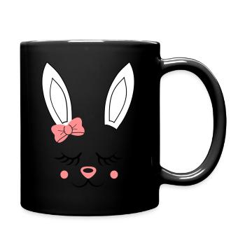 Visage de lapin cadeau de Pâques lapin mignon lapin lapin - Mug uni - noir - Droite