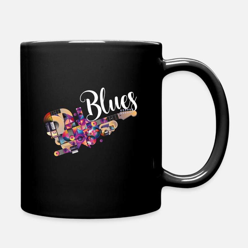 blues guitar - Full Colour Mug - black