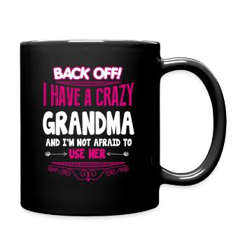 crazy grandma - Full Colour Mug - black - Right