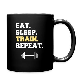 Fitness - Tasse einfarbig - Schwarz - Rechts