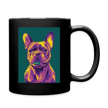 French Bulldog - Tasse einfarbig - Schwarz - Rechts