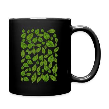 Leaves tree forest nature - Full Colour Mug - black - Right