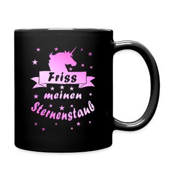 Friss meinem Sternenstaub - Tasse einfarbig - Schwarz - Rechts
