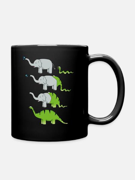 Dinosaurier-Evolution - Tasse einfarbig - Schwarz