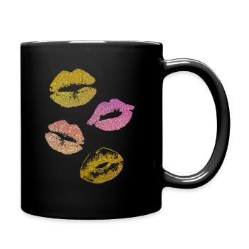 Glitzer Lippen - Tasse einfarbig - Schwarz - Rechts