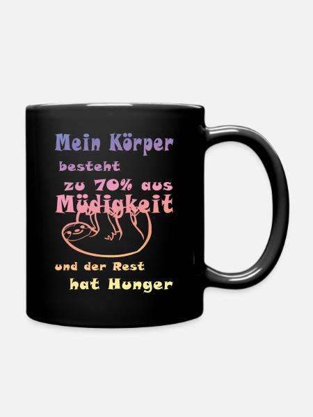 Tired lazy funny funny - Full Colour Mug - black