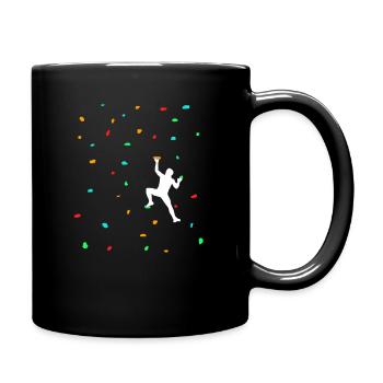Klettern Karabiner Kletterer Geschenk - Tasse einfarbig - Schwarz - Rechts