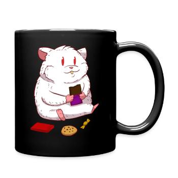 Hamster Schokolade Schoko Naschkatze - Tasse einfarbig - Schwarz - Rechts