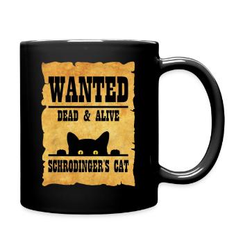 Schrödingers Katze - Tasse einfarbig - Schwarz - Rechts