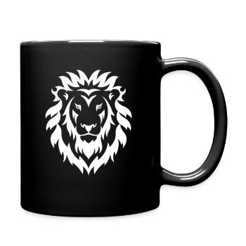 Lion tête crinière logo - Mug uni - noir - Droite