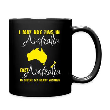 Ich kann nicht in Australien leben, aber Australien ist wo - Tasse einfarbig - Schwarz - Rechts