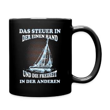 Segelboot besitzer - Tasse einfarbig - Schwarz - Rechts