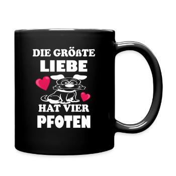 Le plus grand amour a quatre pattes - Mug uni - noir - Droite