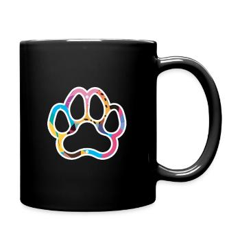 Dog paw, paw, paw print - Full Colour Mug - black - Right