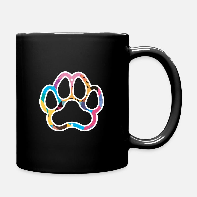 Hundepfote, Pfote, Pfotenabdruck - Tasse einfarbig - Schwarz
