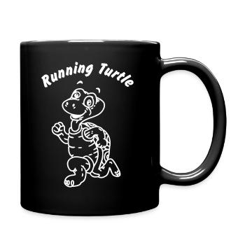Running Turtle - Tasse einfarbig - Schwarz - Rechts