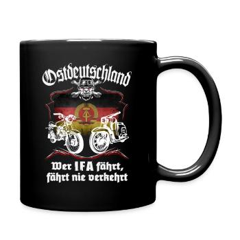 Ostmoped DDR Wer IFA fährt, fährt nie verkehrt VEB - Tasse einfarbig - Schwarz - Rechts