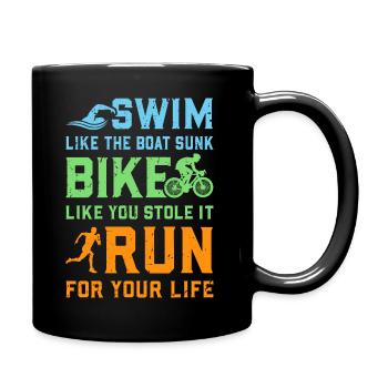 Triathlon - Course de vélo de natation - Mug uni - noir - Droite