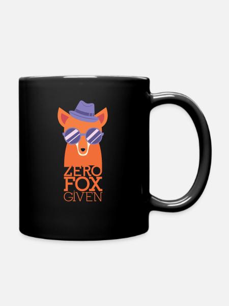 Fox saying Funny Doesn't matter self-confident - Full Colour Mug - black
