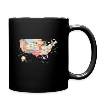 États-Unis - Mug uni - noir - Droite