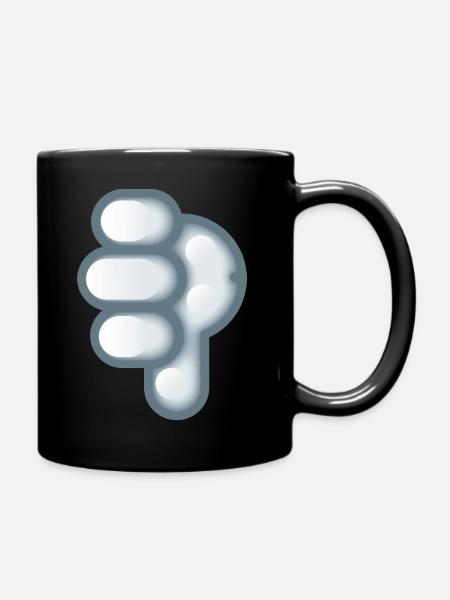 Smiley Hand Signal Down - Tasse einfarbig - Schwarz