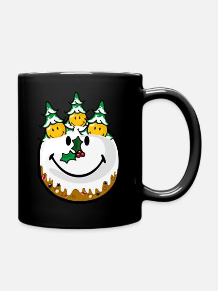 Smiley Christmas Cake - Tasse einfarbig - Schwarz