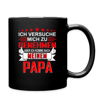 Papa Spruch für Kinder - Tasse einfarbig - Schwarz - Rechts