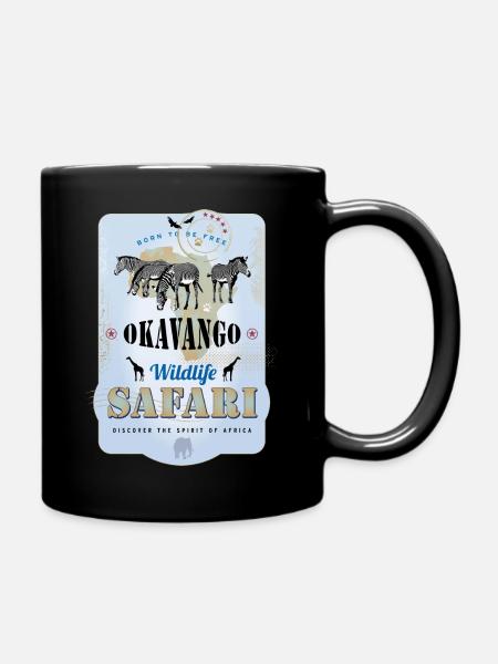 Zebras Wildlife Safari Okavango Botswana Afrika - Tasse einfarbig - Schwarz