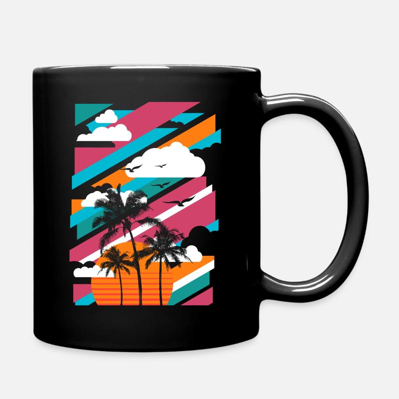 Palmen Paradies 01 - Tasse einfarbig - Schwarz