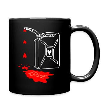 love is my fuel, gasoline jerrycan, Benzinkanister - Tasse einfarbig - Schwarz - Rechts