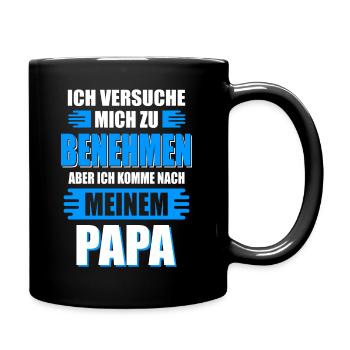 Papa Sohn Geschenk - Tasse einfarbig - Schwarz - Rechts