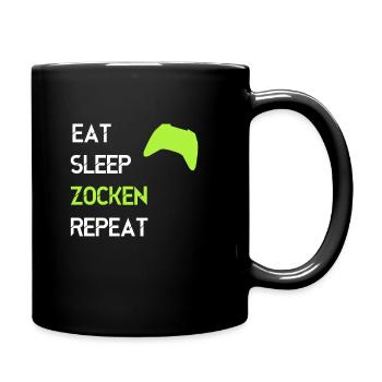 Eat Sleep Zocken Repeat Gamer Gaming Videospiele - Tasse einfarbig - Schwarz - Rechts