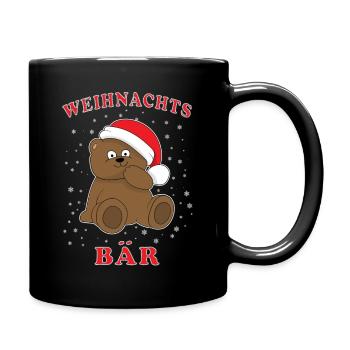 Weihnachten Bär Teddybär Teddy Geschenkidee - Tasse einfarbig - Schwarz - Rechts