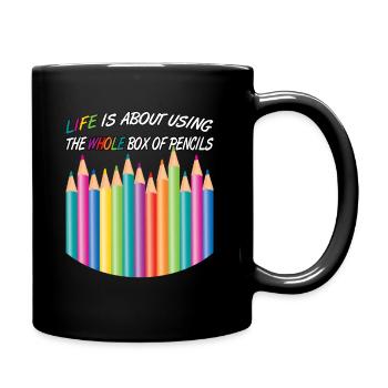 Funny saying about life wisdom - Full Colour Mug - black - Right