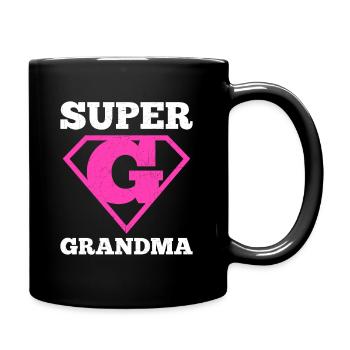 Super Großmutter - Tasse einfarbig - Schwarz - Rechts